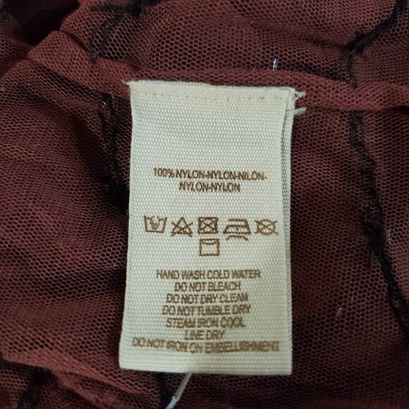 Free People Sheer Mesh Beaded Mini Embellished Slip Dress In Plum Size S Flapper - Picture 11 of 15